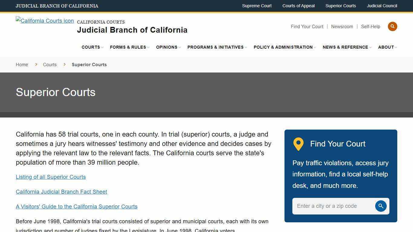 Superior Courts | Judicial Branch of California